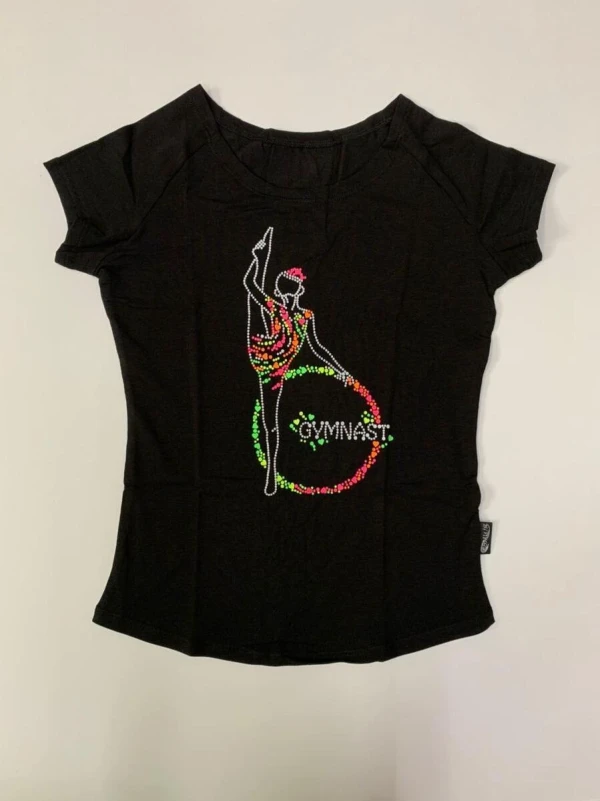 Футболка к/р "Реглан", Чёрный, 90% хлопок + 10% лайкра