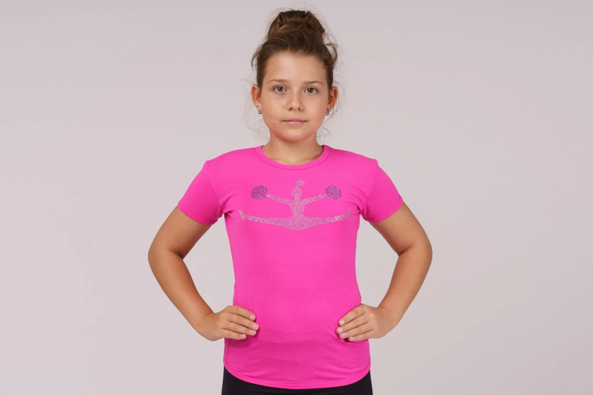 Футболка короткий рукав, Чорний (білі, мал), 90% бавовна + 10% лайкра