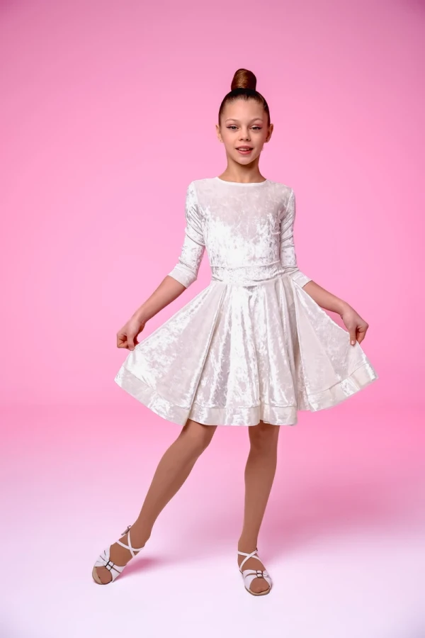 Бейсік 3/4 рукав "Гайтана", Білий, Велюр-мармур