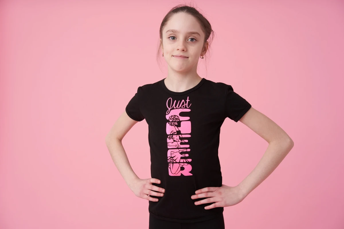 Футболка короткий рукав, Чорний (неон-малина), 90% бавовна + 10% лайкра Футболка короткий рукав, Чорний (неон-малина), 90% бавовна + 10% лайкра