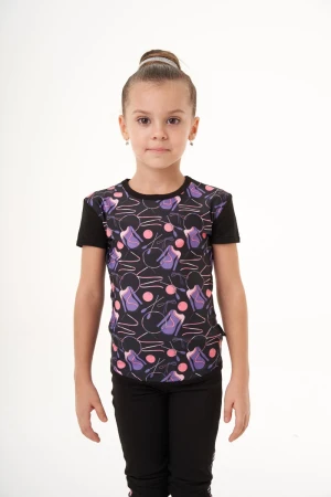 Футболка короткий рукав, Чорний / Прінтований, 90% бав. + 10% лайк. + біфлекс принт