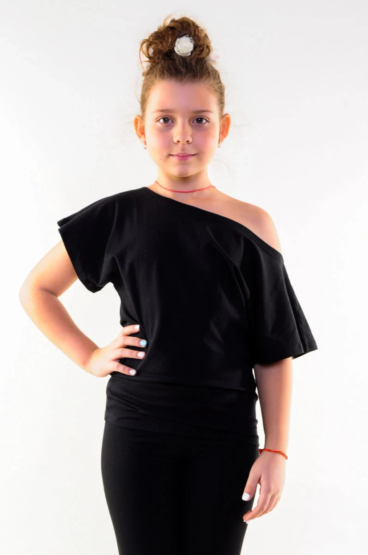 Футболка "Олена", Чорний, 90% бавовна + 10% лайкра Футболка "Олена", Чорний, 90% бавовна + 10% лайкра