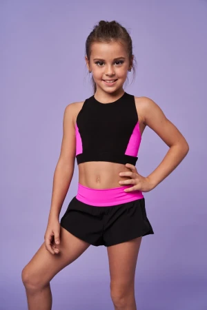 Топ "Іванка", Неон-малина №1 / Чорний, 90% бав. + 10% лайк. + біфлекс матовий