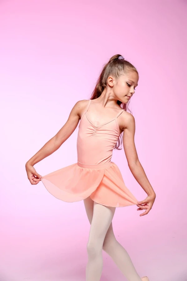 Юбка на запах с поясом на резинке, Персиковый (687), Шифон