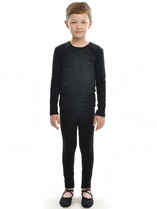 Термобелье, лосины, Чёрный, 45% вискоза + 30% хлопок + 25% шерсть