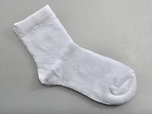 Носочки "Виатекс" - с рельефом, Белый, 80% хлопок + 15% вискоза + 5% лайкра