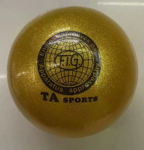 Мяч 16см блестящий, Золото, Резина