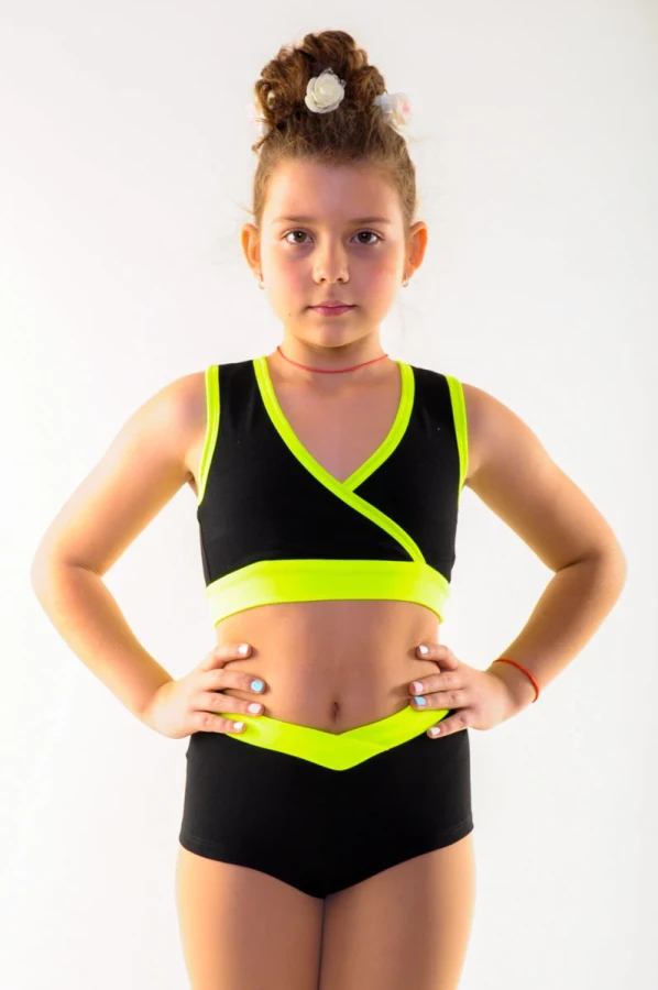 Шорти "Strip", Чорний / Неон-малина, 80% бавовна + 15% віскоза + 5% лайкра