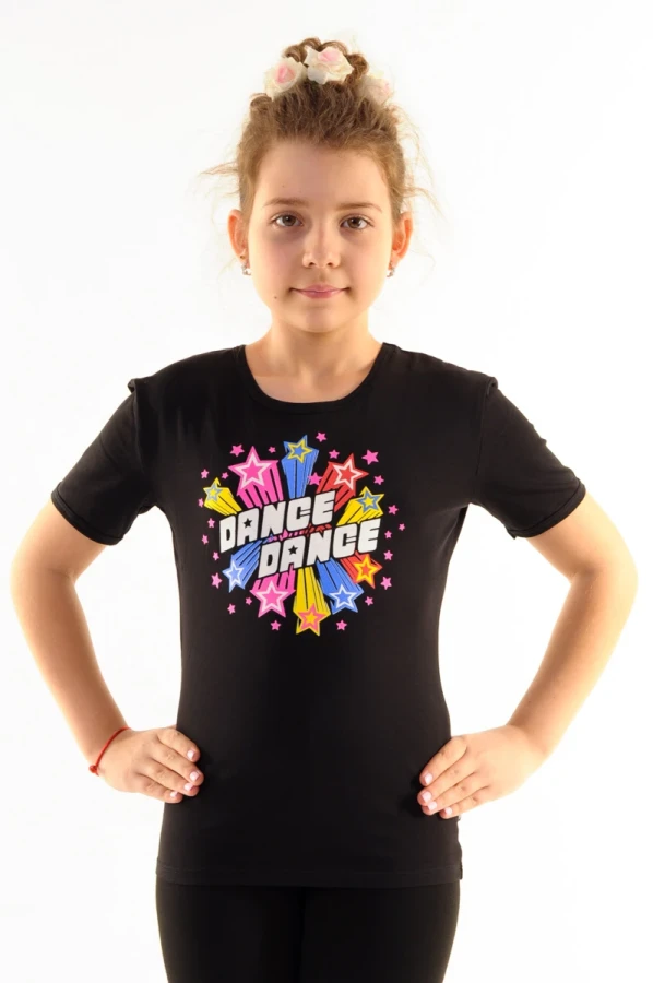 Футболка короткий рукав, Чёрный, 90% хлопок + 10% лайкра