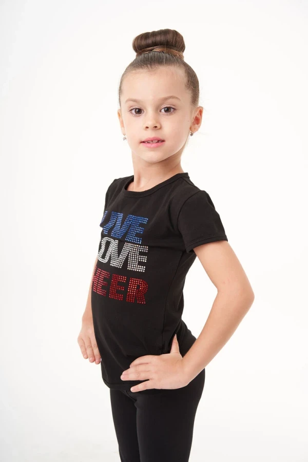 Футболка короткий рукав, Чёрный (эл.,АВ,красн.), 90% хлопок + 10% лайкра