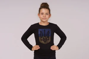 Футболка довгий рукав, Чорний (жовт., елект), 90% бавовна + 10% лайкра