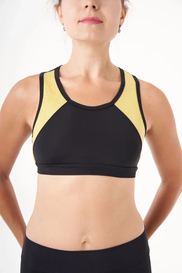 Топ "Джина-диско", Чорний / срібло, Біфлекс матовий + масло