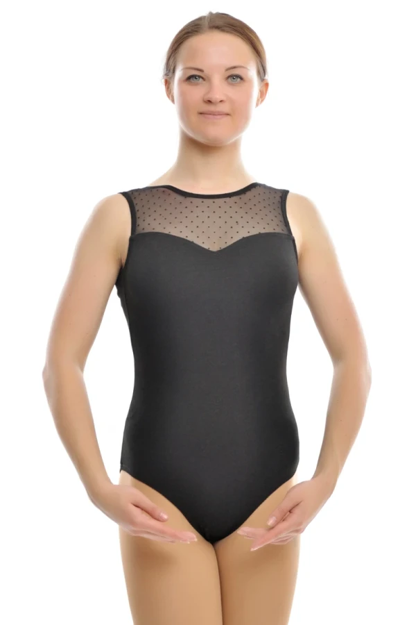 Купальник "Лодочка", Білий (Сітка горох), 90% бавовна + 10% лайкра + сітка