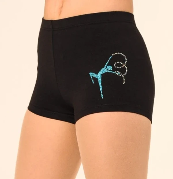 Шорти, Чорний (мал. / біл.), 90% бавовна + 10% лайкра