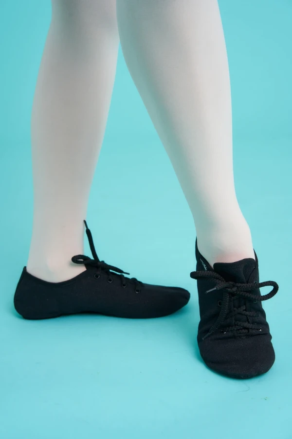 Джазовки низкие с кожаной подошвой, Чёрный, Кирза