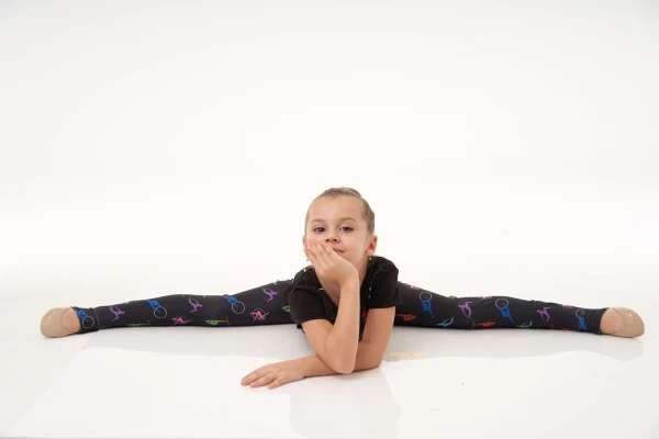 Лосини з дірочкою для п'яти, Чорний / Прінтований, Біфлекс прінтованний Лосини з дірочкою для п'яти, Чорний / Прінтований, Біфлекс прінтованний