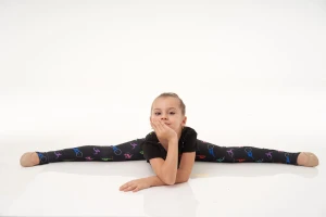 Лосини з дірочкою для п'яти, Чорний / Прінтований, Біфлекс прінтованний