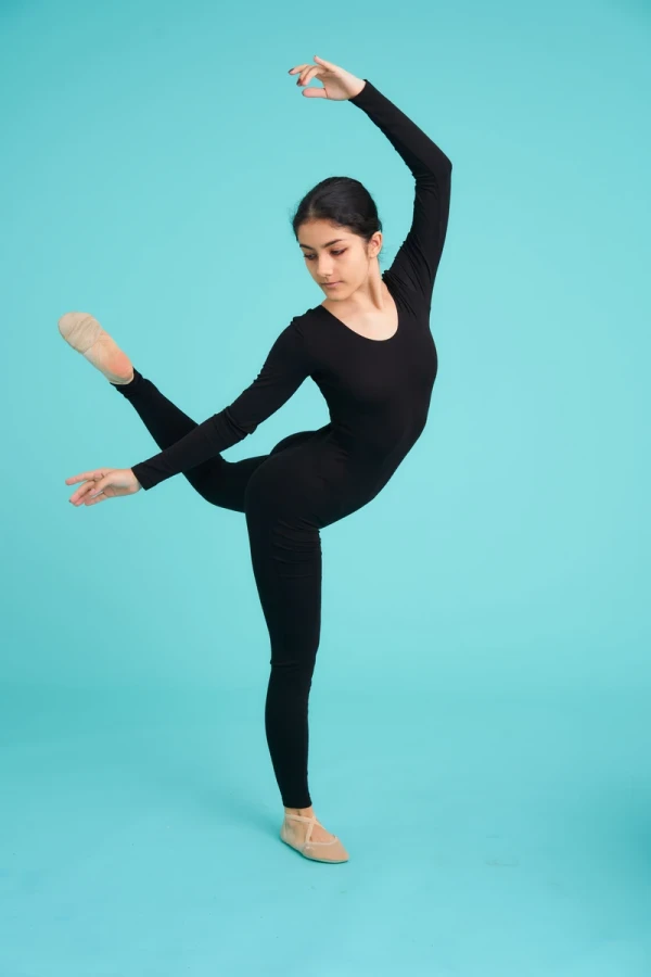 Комбинезон-лосины  д\р закрытый, Чёрный, 90% хлопок + 10% лайкра