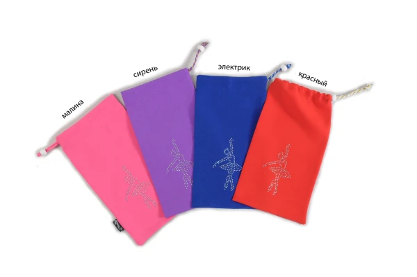 Чохол для пуант на шнурку, Бузок(АВ білі+малина), Габардин Чохол для пуант на шнурку, Бузок(АВ білі+малина), Габардин