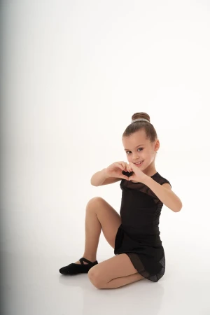 Шорти-спідниця "Черлі", Чорний, 90% бавовна + 10% лайкра + сітка