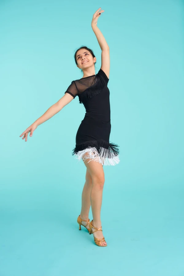 Спідниця La "Зита", Чорний, Масло + бахрома