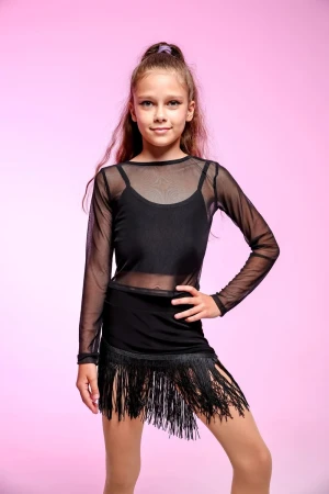 Кроп-топ "Невагомість", Чорний, Сітка