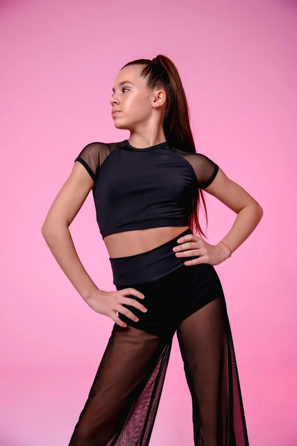 Топ "Зоряна", Чорний, Біфлекс матовий + сітка