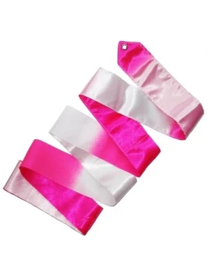 Стрічка, White/Pink Fluo, Штучний шовк