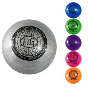 М'яч 16см блискучий, Срібло, Резина