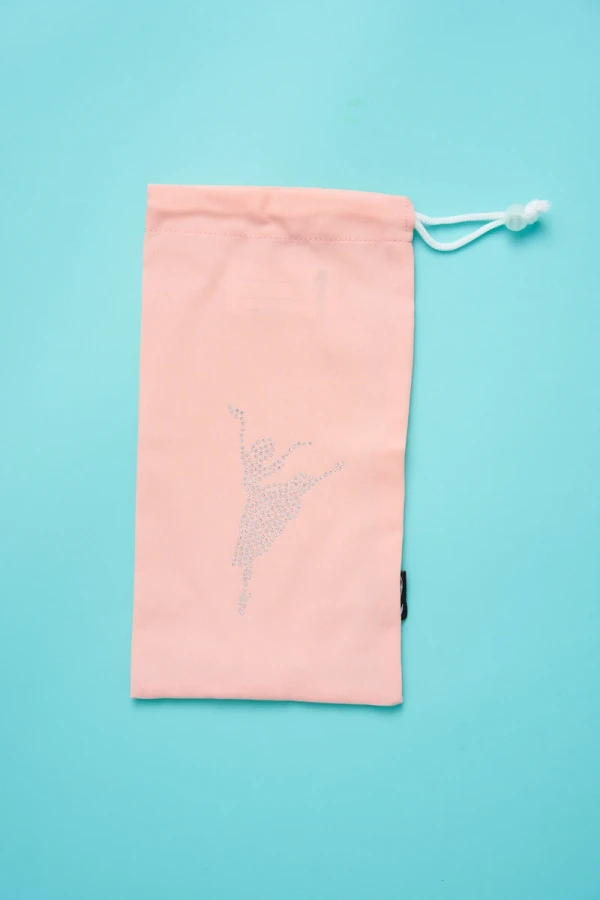 Чехол для пуант на шнуровке, Персик (белые AB), Габардин