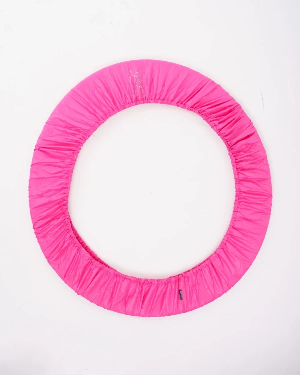 Чохол для обруча, Рожевий (АВ білі), Велюр