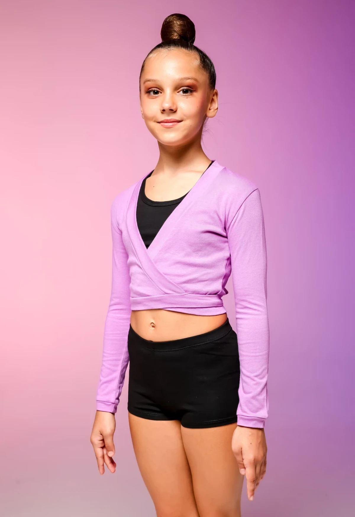 Джемпер з зав'язками, Чорний, 90% бавовна + 10% лайкра Джемпер з зав'язками, Чорний, 90% бавовна + 10% лайкра