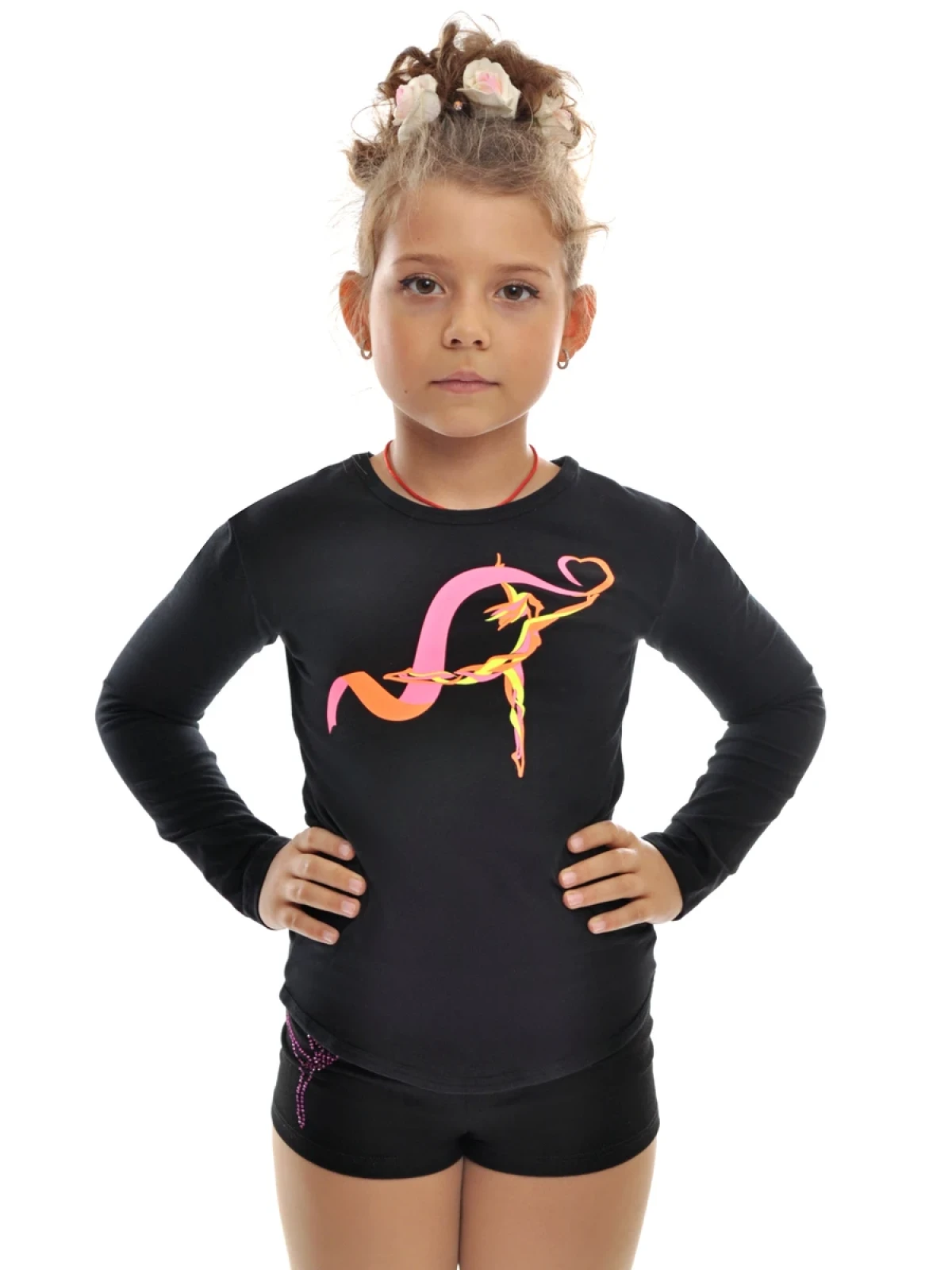 Футболка довгий рукав, Чорний, 90% бавовна + 10% лайкра Футболка довгий рукав, Чорний, 90% бавовна + 10% лайкра