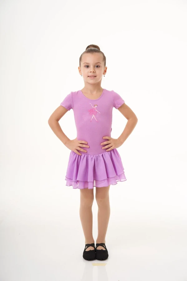 Р - Платье "Жизель" с 2 юбочками, Тёмно-розовый, 80% хлопок + 15% вискоза + 5% лайкра