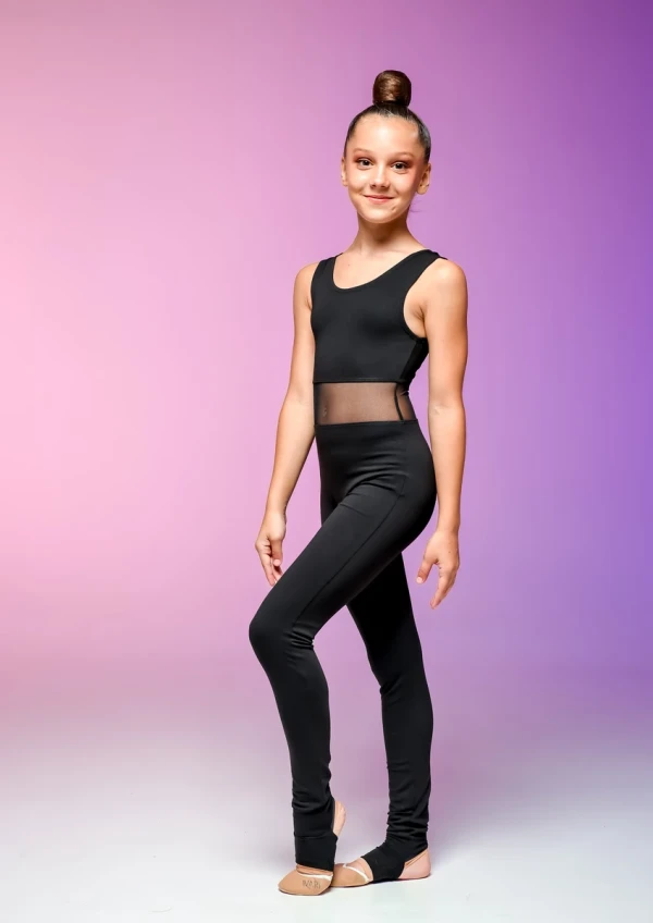 Комбинезон майка-лосины "Анастасия", Чёрный, х/б 80/15/5+сетка