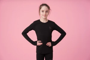 Термобілизна, футболка д/р, Чорний (АВ + мал. АВ), 45% віскоза + 30% бавовна + 25% шерсть