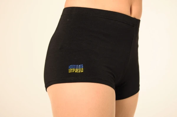 Шорти, Чорний (жовт., елект), 80% бавовна + 15% віскоза + 5% лайкра