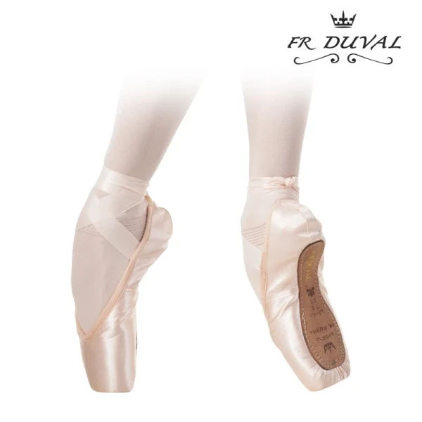 Пуанты F.R. DUVAL 3,0 сред., с лентами, Телесный, Атлас