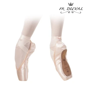Пуанты F.R. DUVAL 3,0 сред., с лентами, Телесный, Атлас