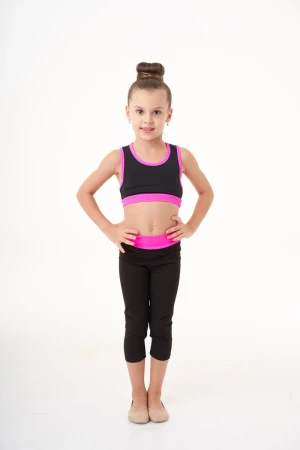 Капрі "Олівія", Чорний/Малиновий, Біфлекс матовий