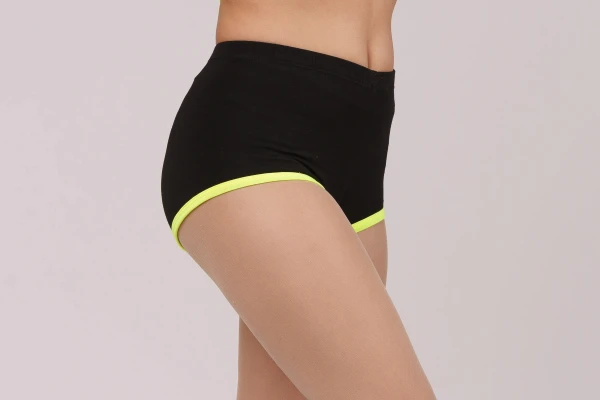 Шорти з окантовкою, Чорний / Електрик, 80% бавовна + 15% віскоза + 5% лайкра