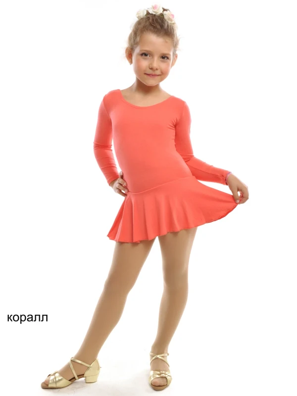 Платье д/р с юбочкой, Белый, 90% хлопок + 10% лайкра