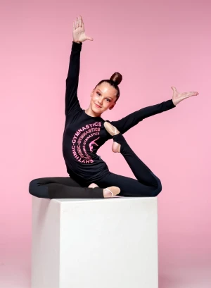 Футболка довгий рукав, Чорний/Неон-лимон, 90% бавовна + 10% лайкра