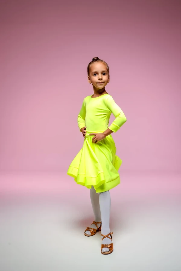 Бейсик 3/4 рукав "Гайтана", подклад, Неон-лайм, Бифлекс матовый