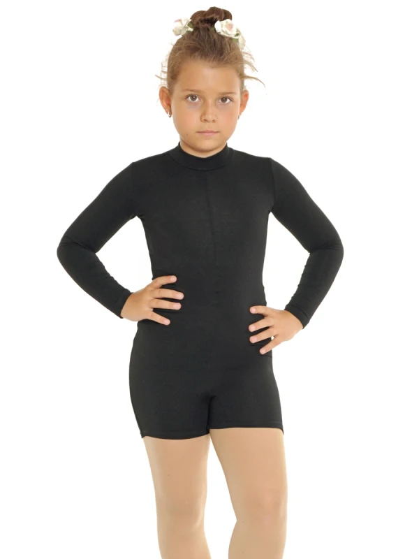 Комбінезон - шорти - стійка д/р, Чорний, 80% бавовна + 15% віскоза + 5% лайкра