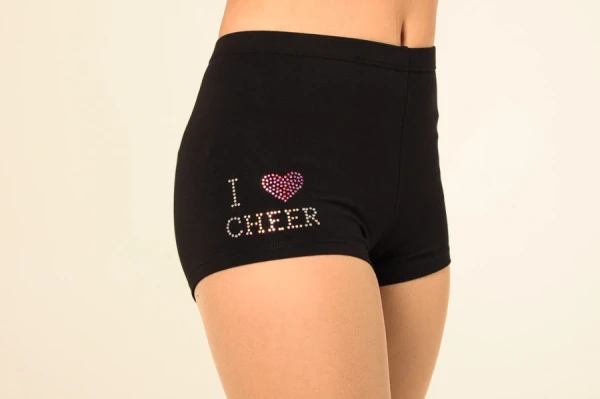 Шорти, Чорний (білі, мал), 90% бавовна + 10% лайкра