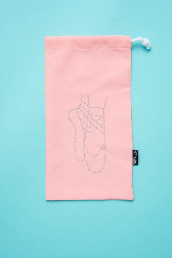 Чехол для пуант на шнуровке, Персик (белые AB), Габардин