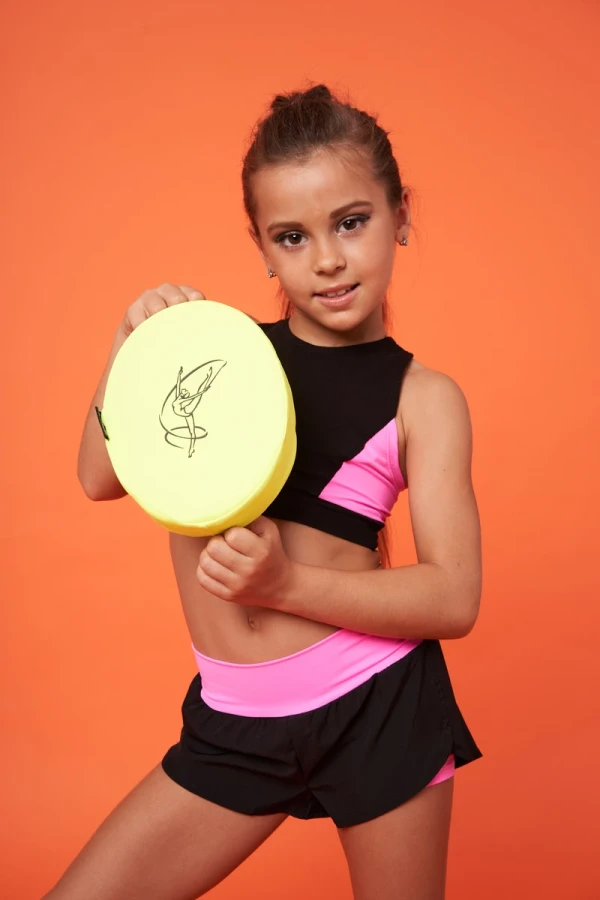 Подушечка с резинкой "Овал" Гимнастка, 5 см , Неон-лимон, Бифлекс