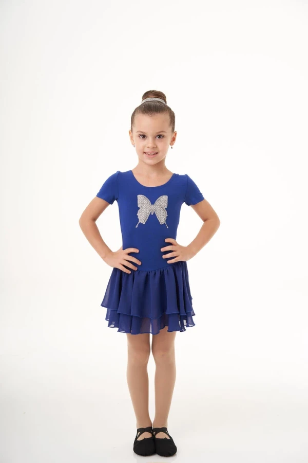 Сукня к/р "Ніколь", Електрик (біл.+перл.), 90% бавовна + 10% лайкра + шифон