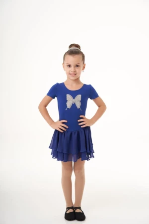 Платье к/р "Николь", Электрик (бел.+жемч.), 90% хлопок + 10% лайкра + шифон